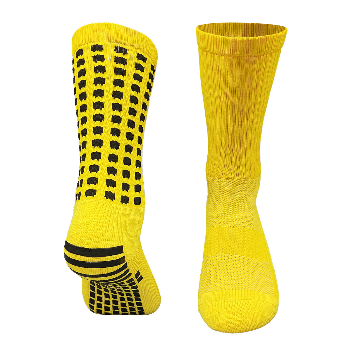 Calcetines antideslizantes de cuadros amarillos · Talla única